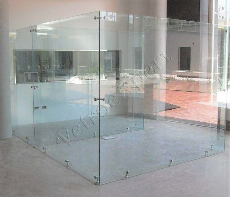 Ambiente in vetro autoportante Roma VetroeXpert Pareti divisorie in cristallo