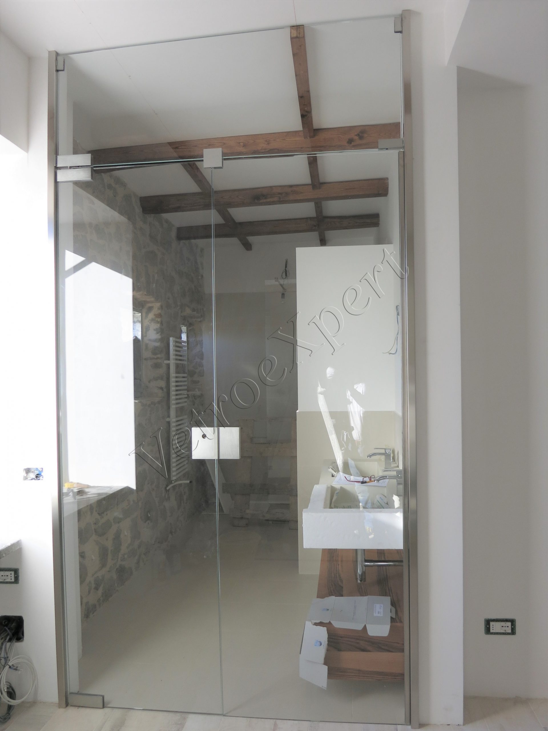 pareti divisorie in vetro per bagni roma vetroexpert