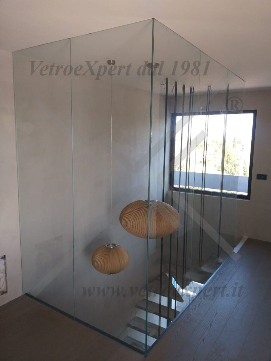 parete divisoria soggiorno vetrata divisoria per il soggiorno con scala